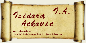 Isidora Acković vizit kartica